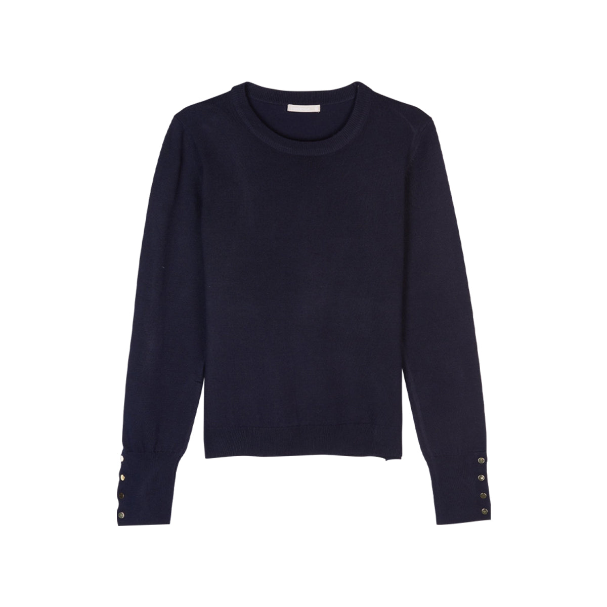 Womens Regular Fit Plain Knit Long Sleeve Sweater