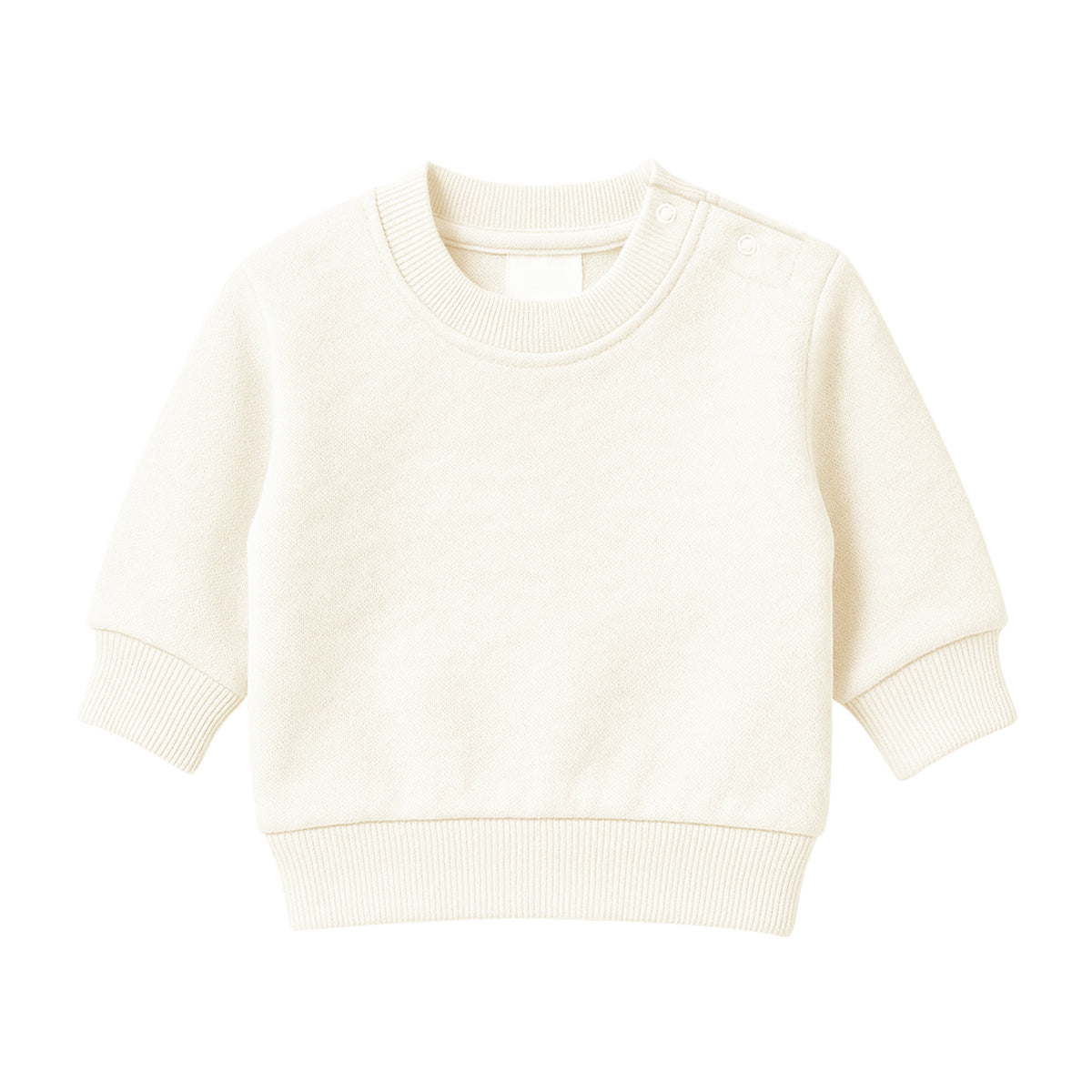 Baby Premium Soft Cotton Fleece Pullover Button Shoulder Sweatshirt