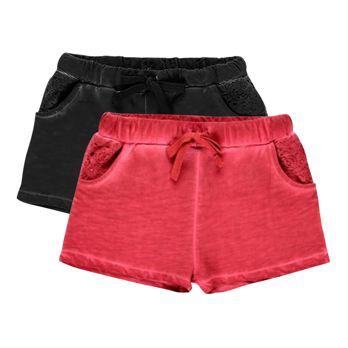 Teen Girls Acid Wash Terry Cotton Short Pant