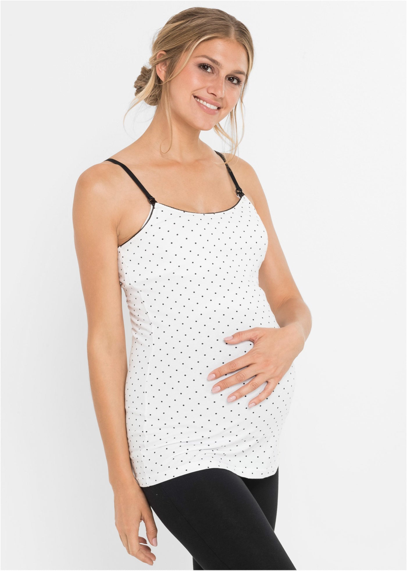 Women's Spaghetti Strap Camisole Soft Cotton Pregnancy Nursing Top