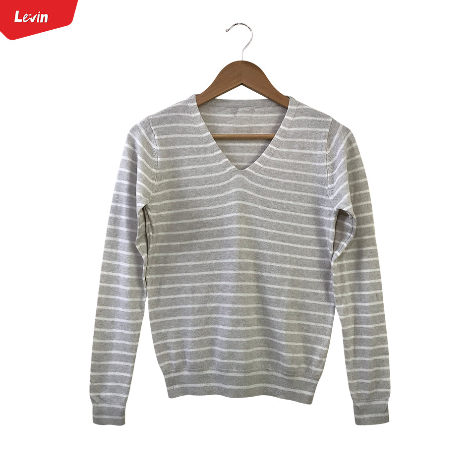 Womens Knitted Long Sleeve V-Neck Sweater Pullover Tops Jumpers