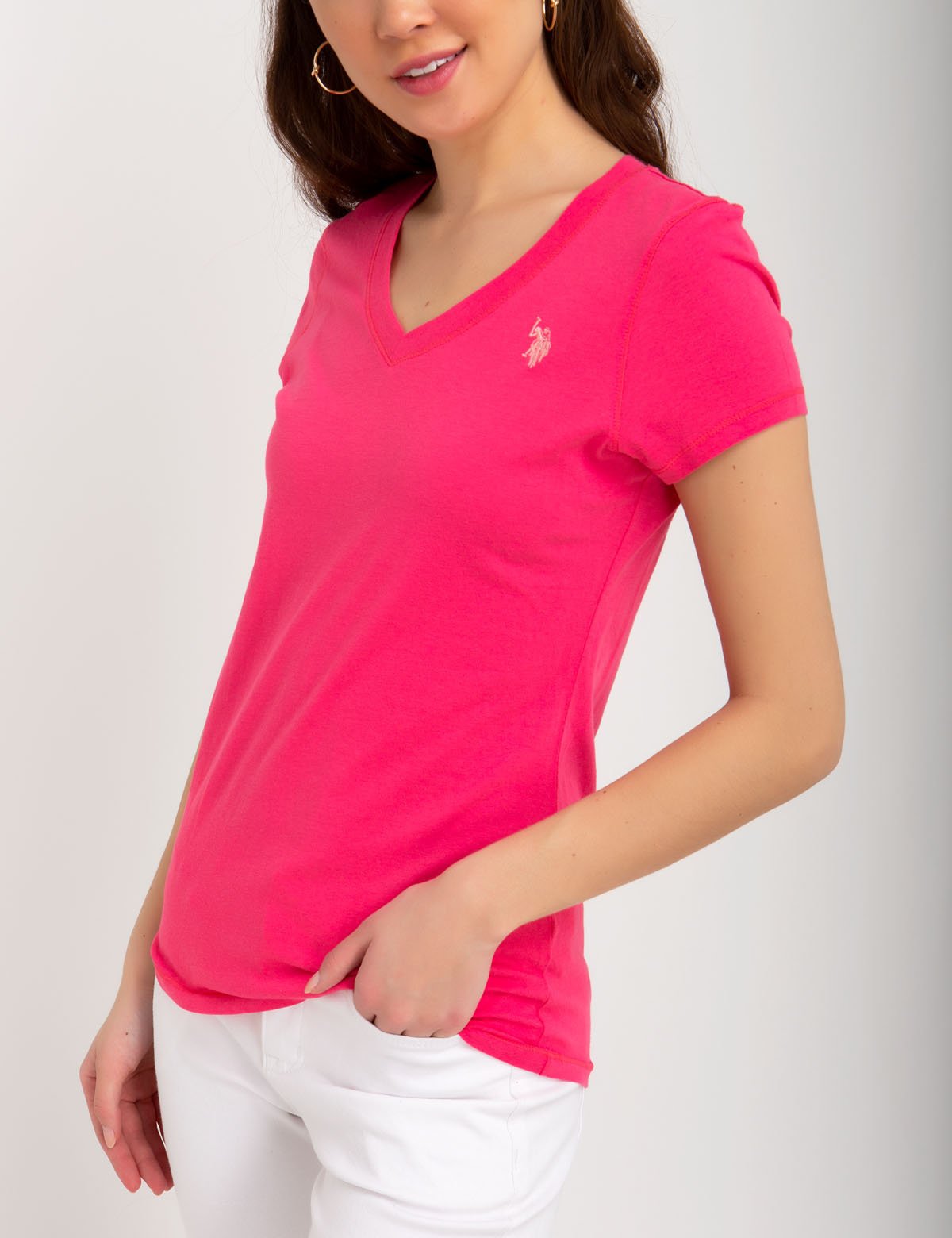 Women's Short Sleeve V-Neck Sports Gym T-Shirt