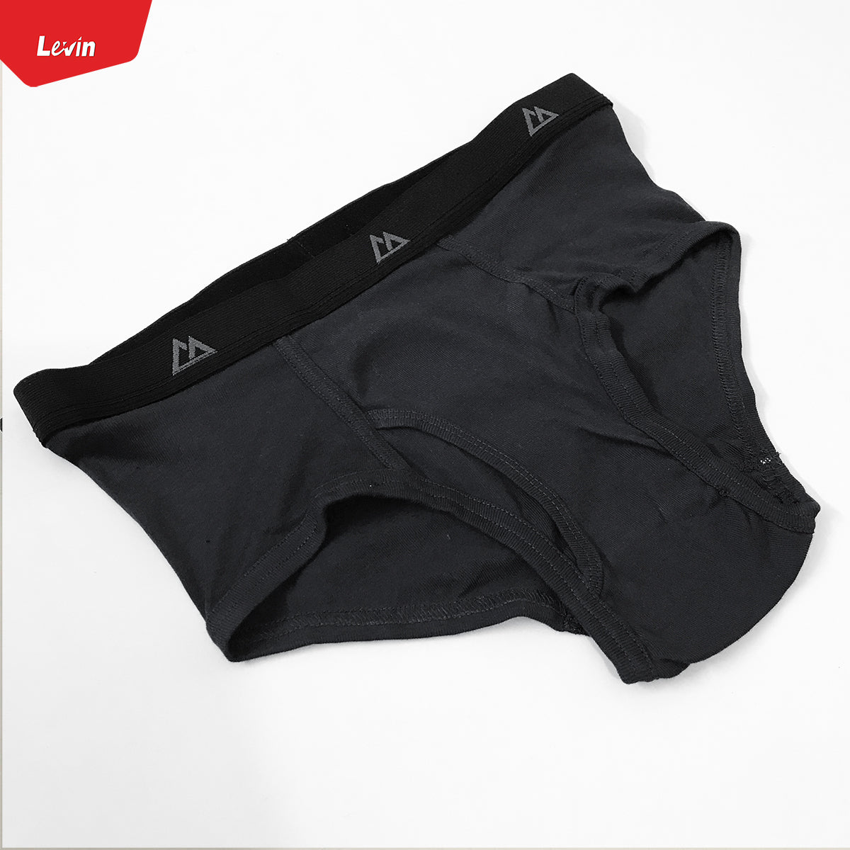 Men's Solid Cotton Ribbed Mid Rise Brief Underwear