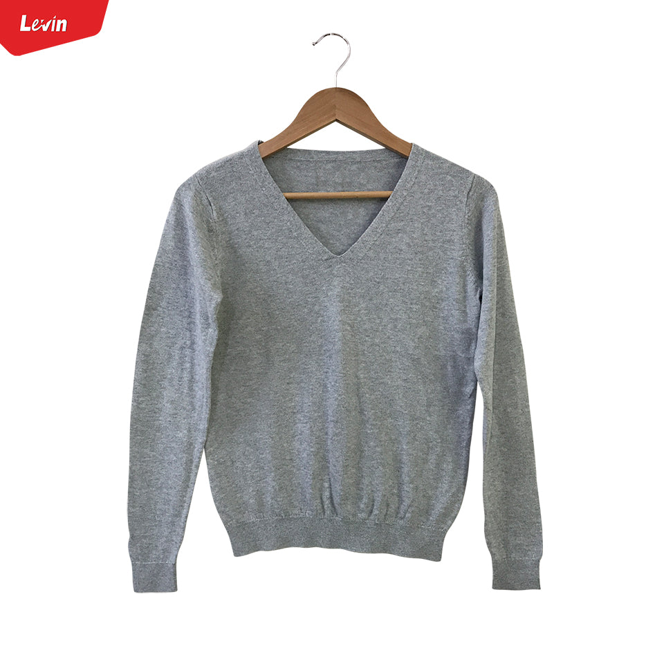 Womens Knitted Long Sleeve V-Neck Sweater Pullover Tops Jumpers