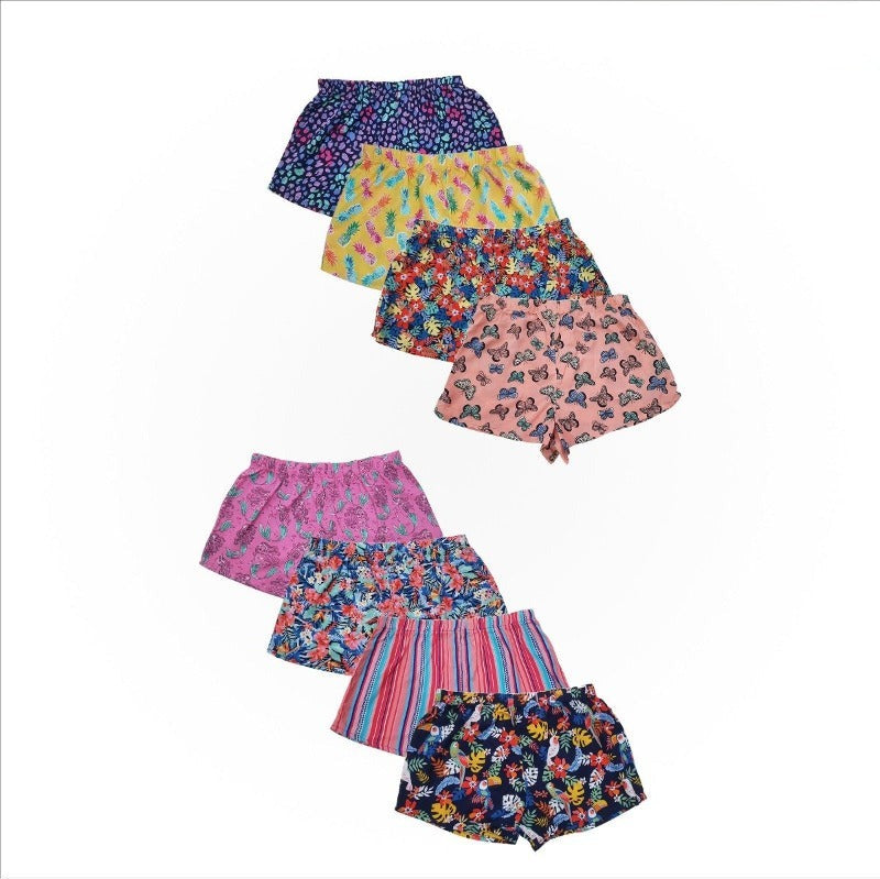 Assorted Teen Girl Floral Printed Elastic Waist Beach Short