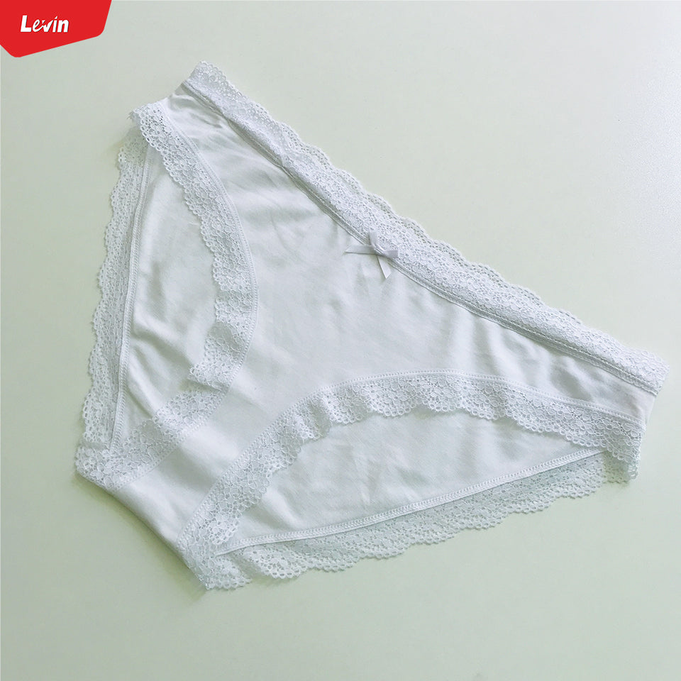 Womens Cotton Lace Trim Underwear Hipster Panties