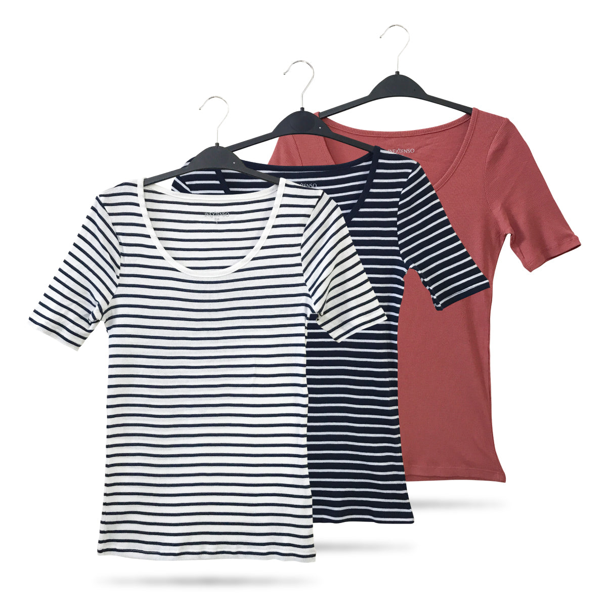 Women’s Cotton Ribbed Fitted Scoop Neck T-Shirts