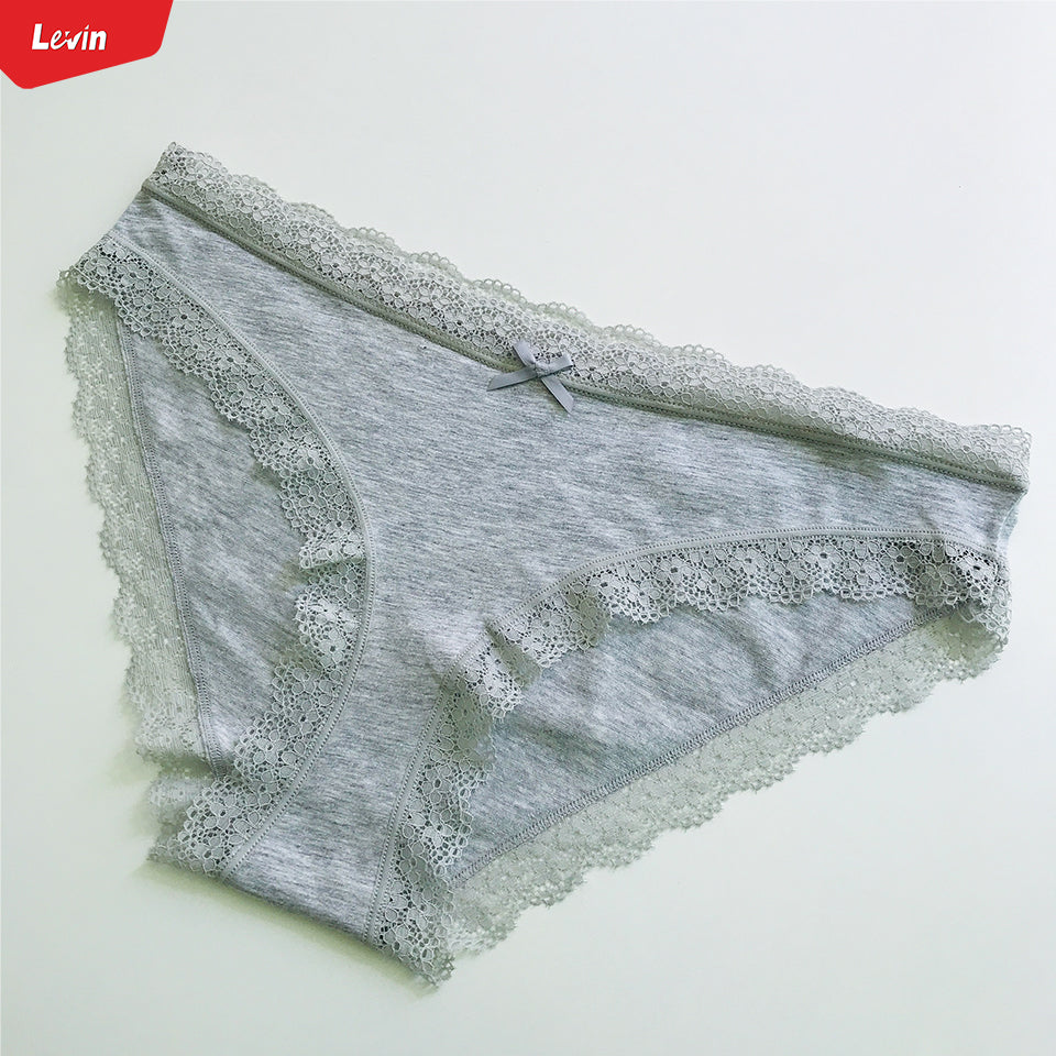 Womens Cotton Lace Trim Underwear Hipster Panties