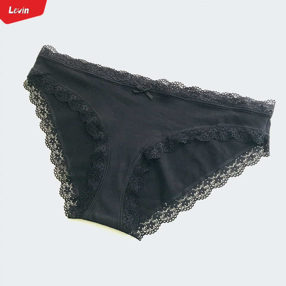 Womens Cotton Lace Trim Underwear Hipster Panties