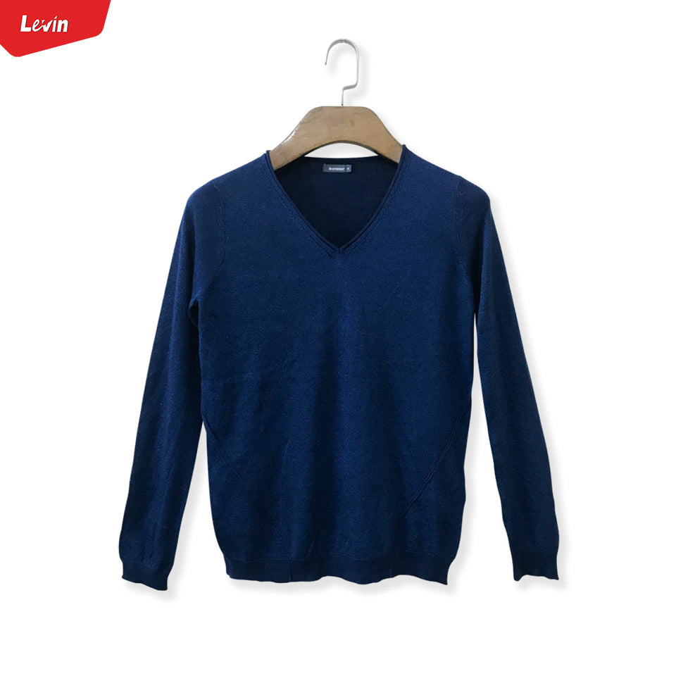 Womens V Neck Long Sleeve Metallic Shimmer Knitted Jumper Tops