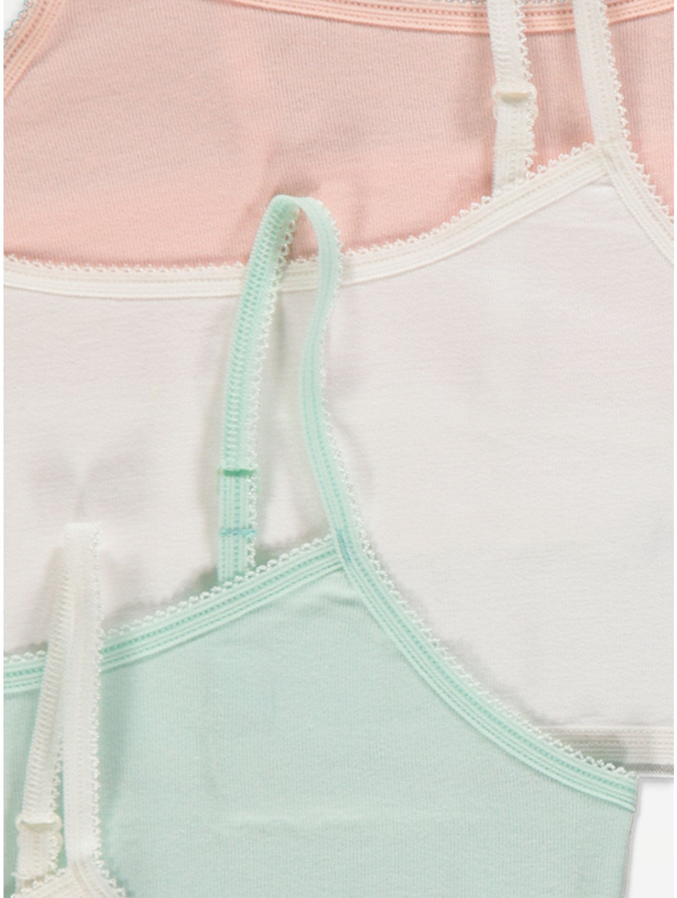 Pack of 3 Assorted Cotton Girls Bra with Adjustable Straps