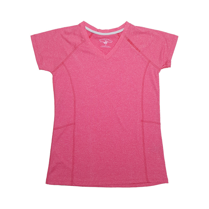 Women's Short Sleeve V-Neck Sports Gym T-Shirt