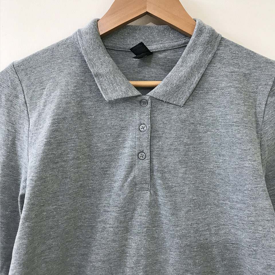 Womens cotton full sleeve polo t-shirt