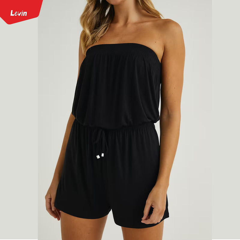Womens Off Shoulder Jumpsuit Casual Tube Top