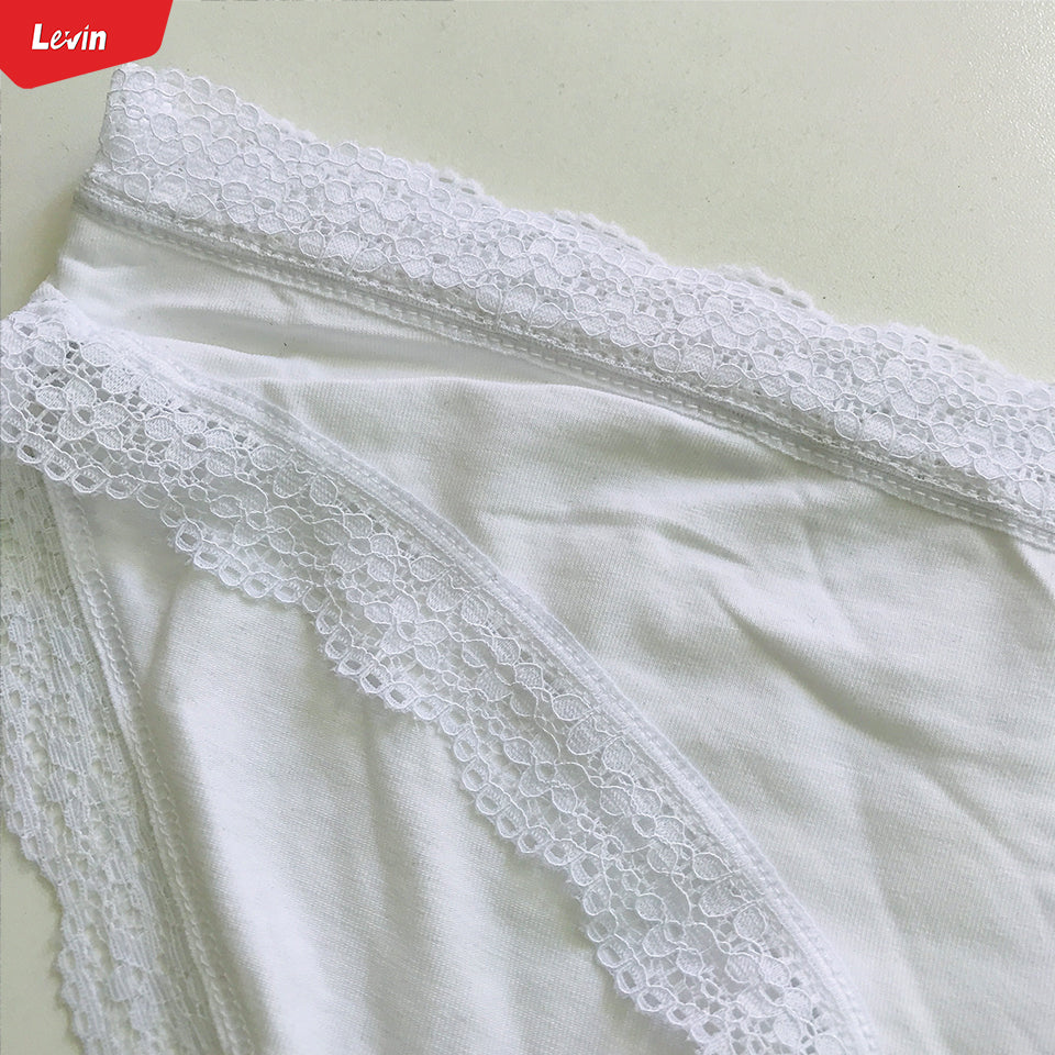 Womens Cotton Lace Trim Underwear Hipster Panties