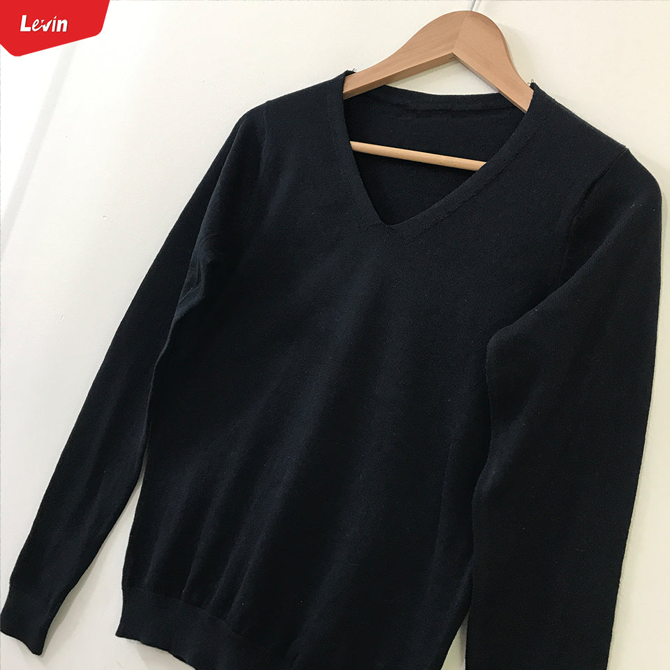 Womens Knitted Long Sleeve V-Neck Sweater Pullover Tops Jumpers
