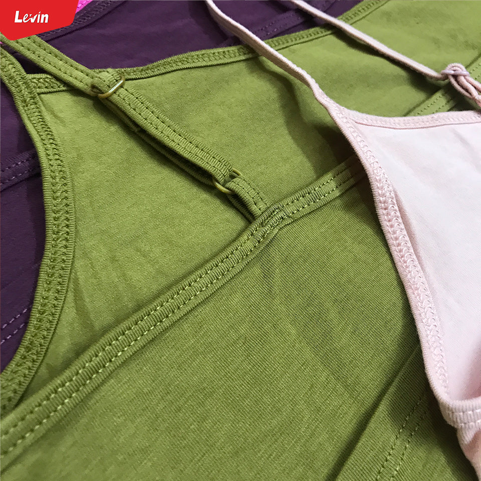 Women's Cotton Scoop Neck Adjustable Spaghetti Strap Color Full Cami Tank Tops