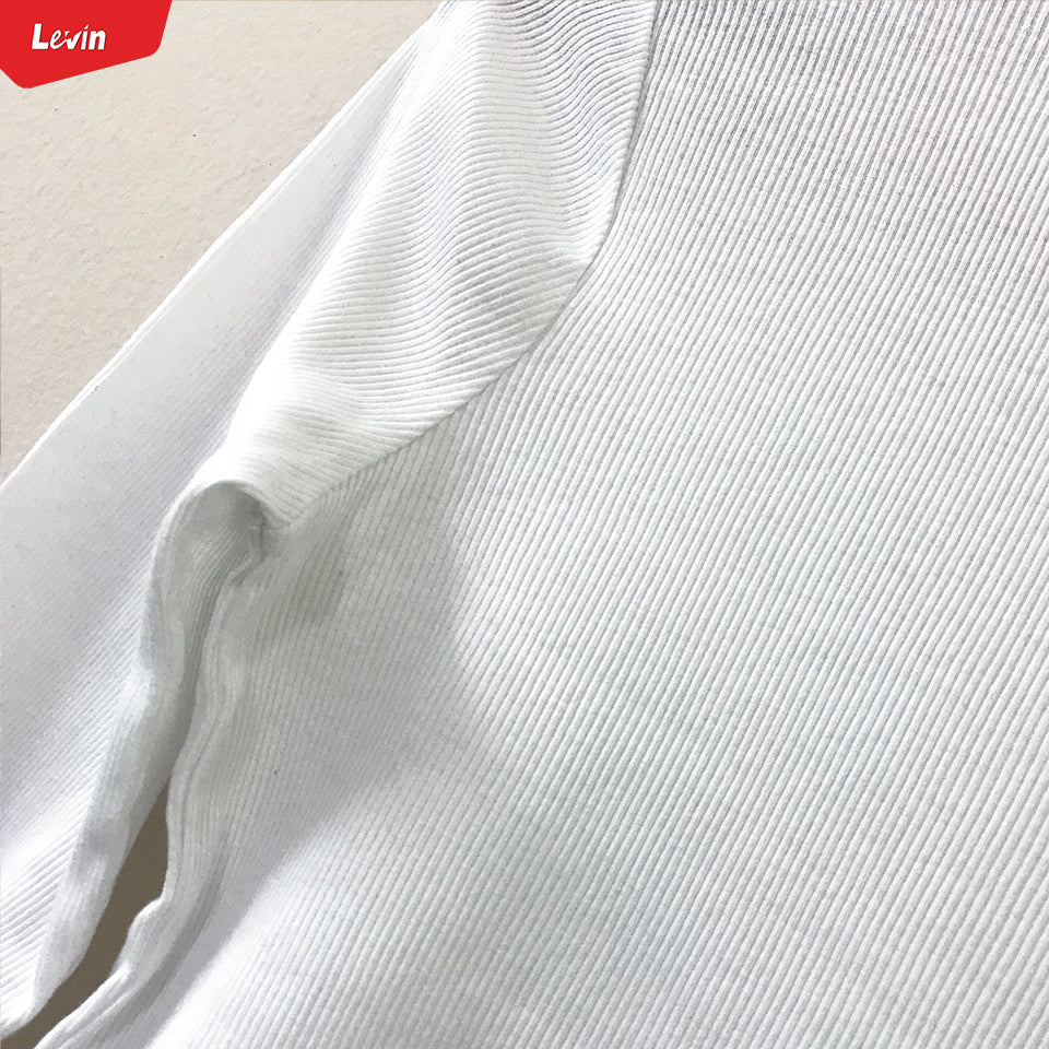 Girls Cotton Ribbed Round Neck Long Sleeve Solid T-Shirts