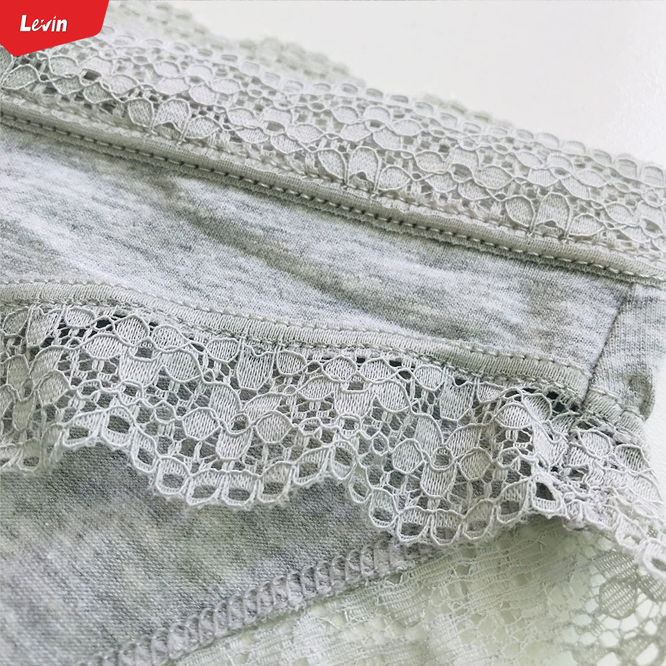 Womens Cotton Lace Trim Underwear Hipster Panties