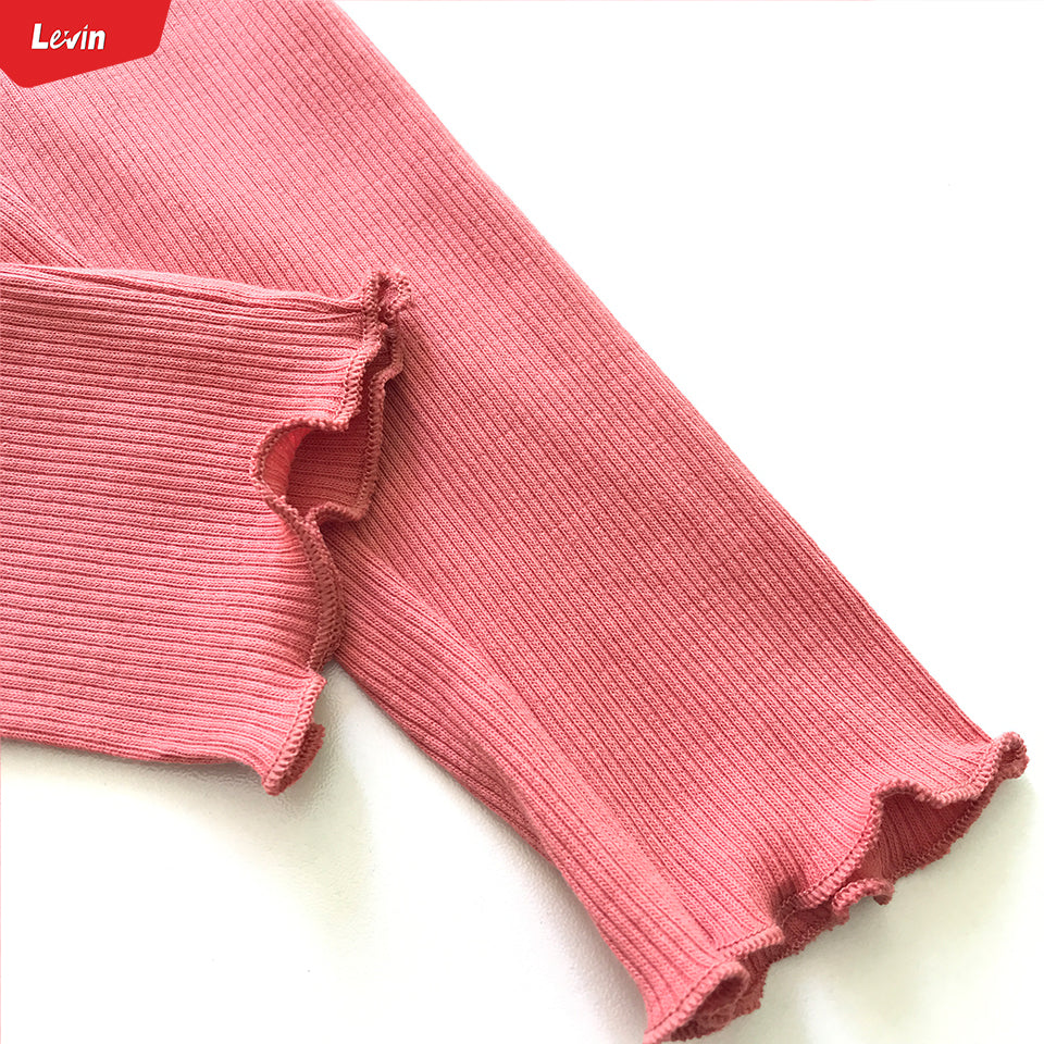 Toddler Girl Cotton Ribbed Lettuce Cuff Full-Length Leggings