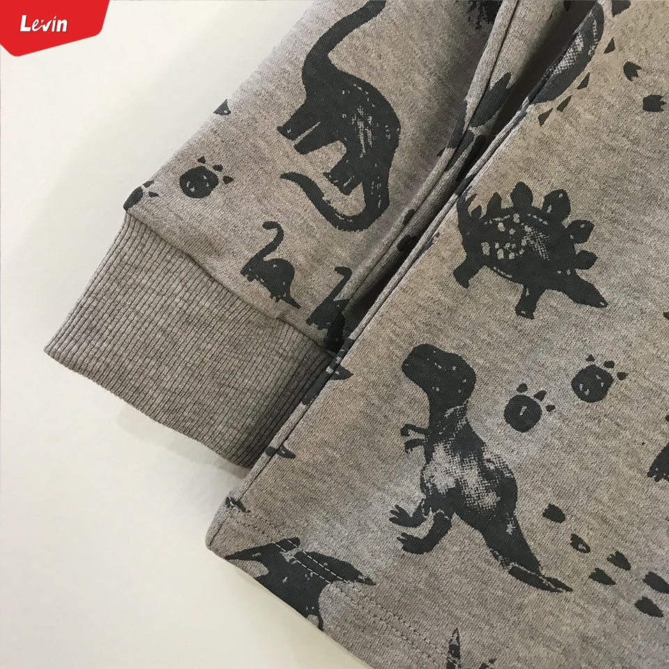 Kids Cotton Round Neck Ribbed Cuffed Long Sleeve Sweatshirt T-Shirt