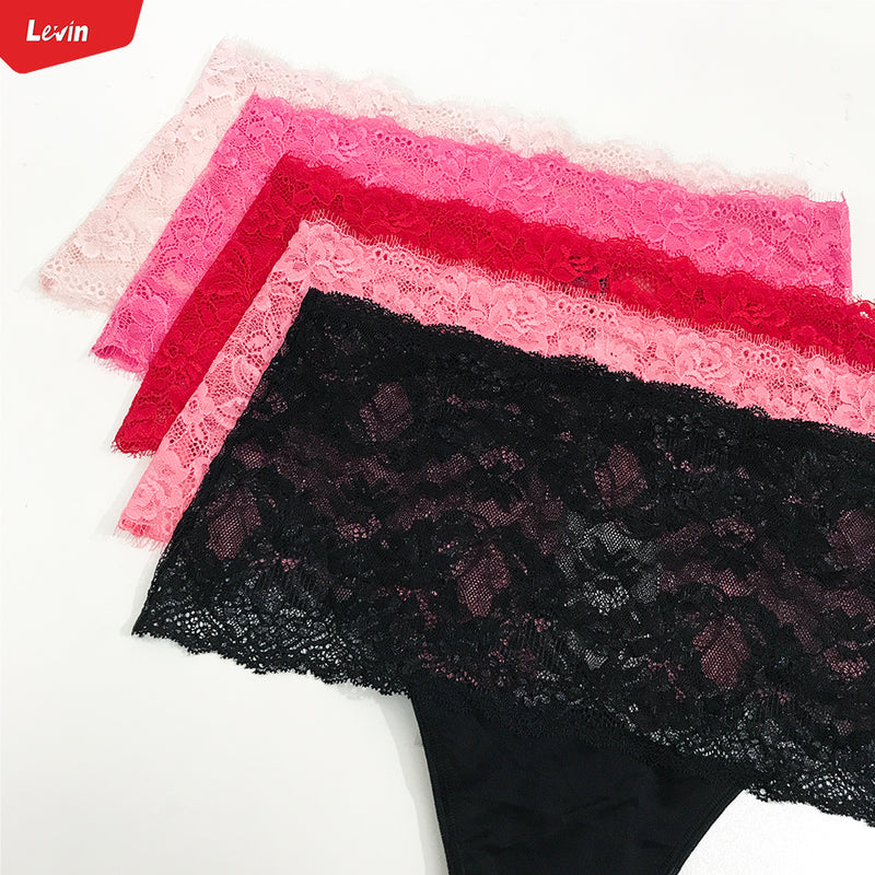 Women’s  High Waisted Lace Top Sexy Thongs