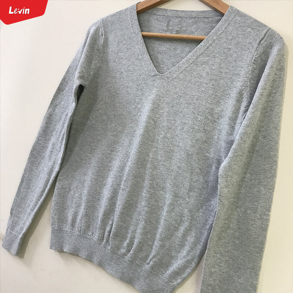 Womens Knitted Long Sleeve V-Neck Sweater Pullover Tops Jumpers
