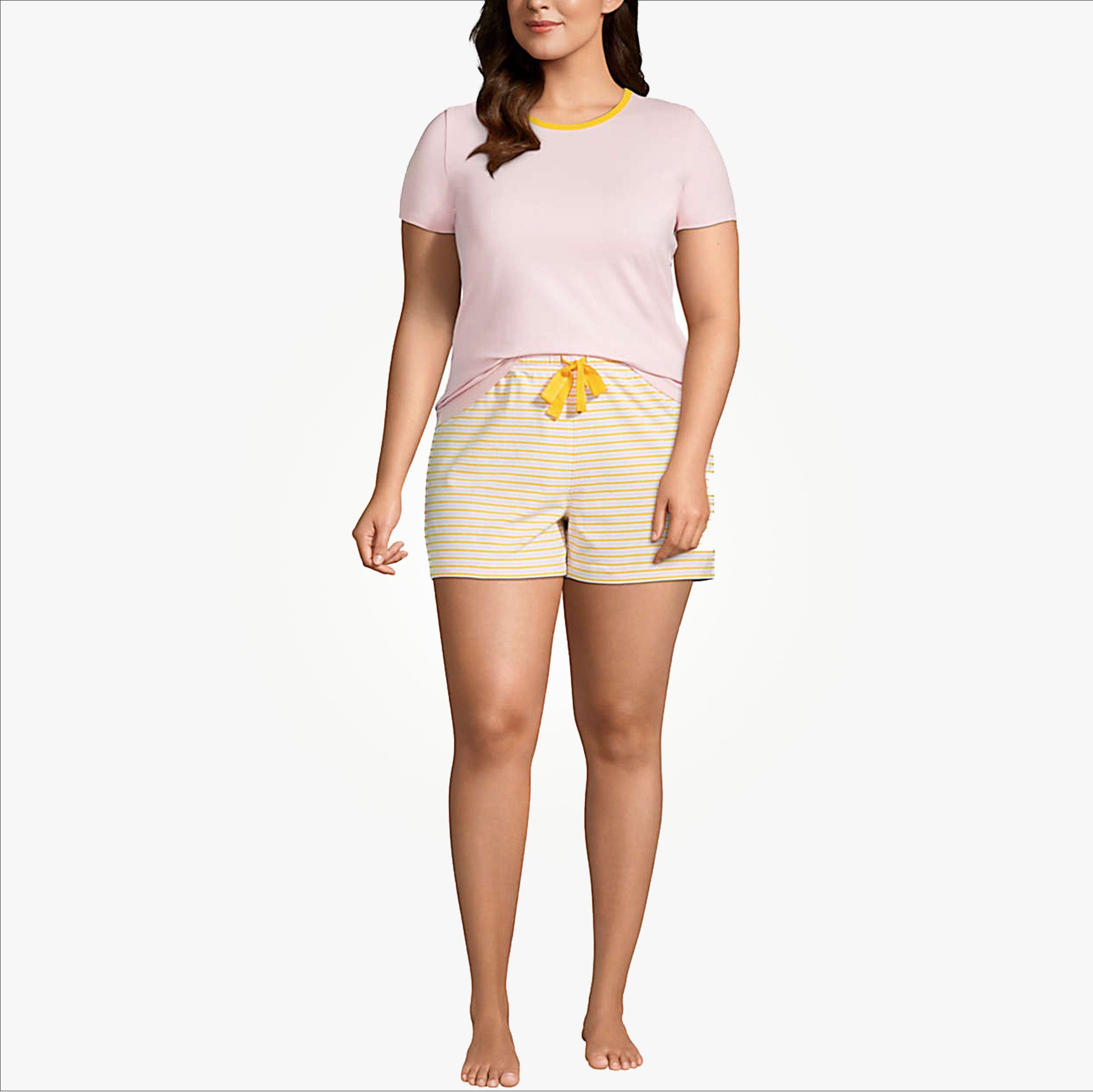 Womens Multicolor Plus Size Casual Summer Cotton Shorts