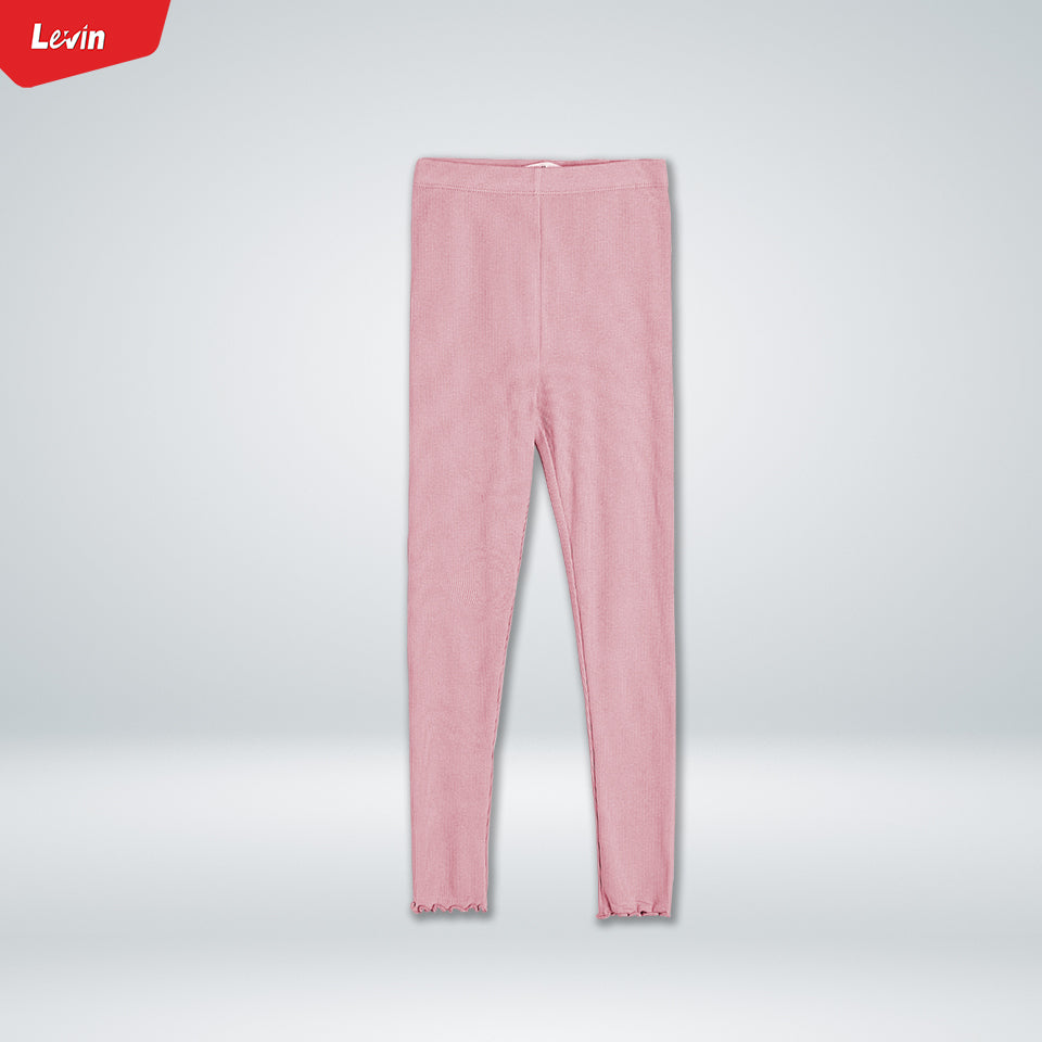 Toddler Girl Cotton Ribbed Lettuce Cuff Full-Length Leggings