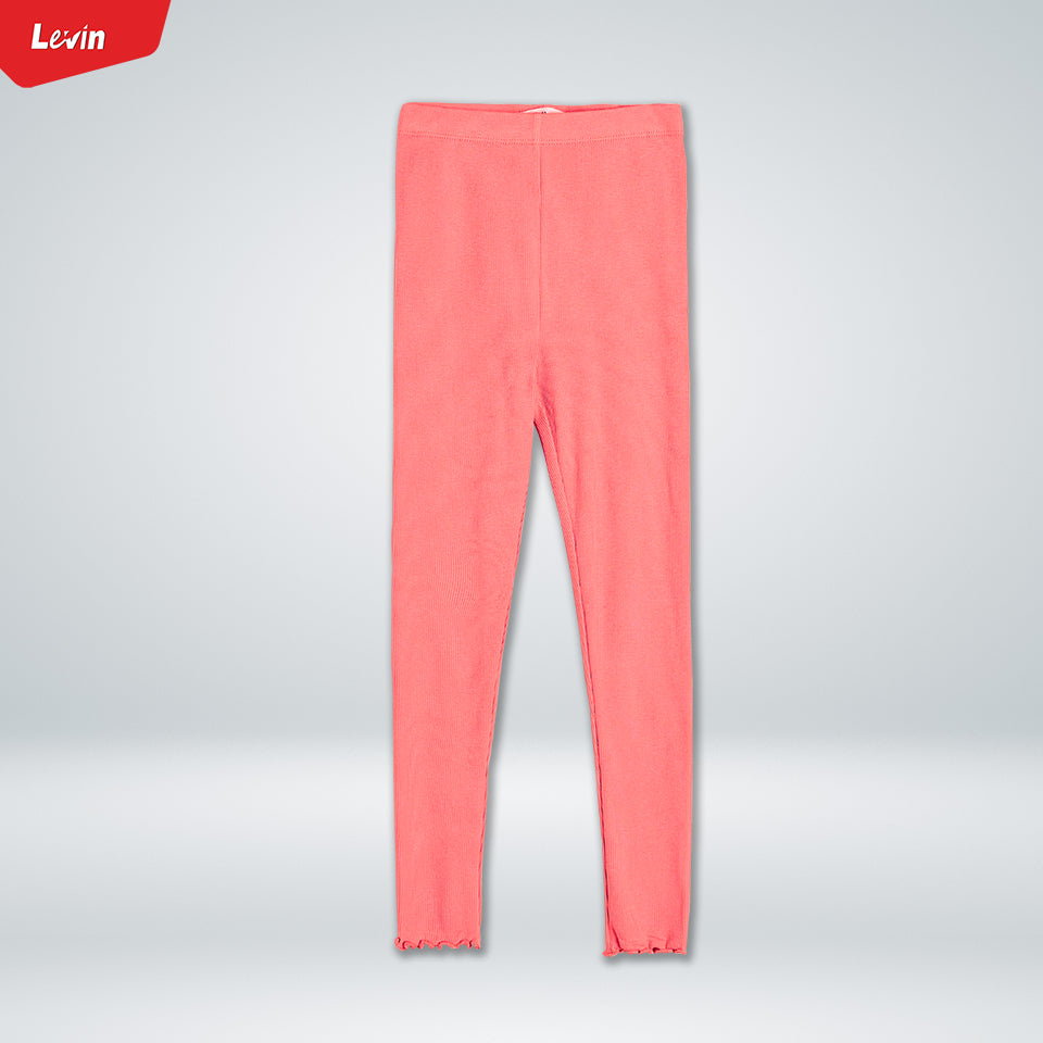 Toddler Girl Cotton Ribbed Lettuce Cuff Full-Length Leggings