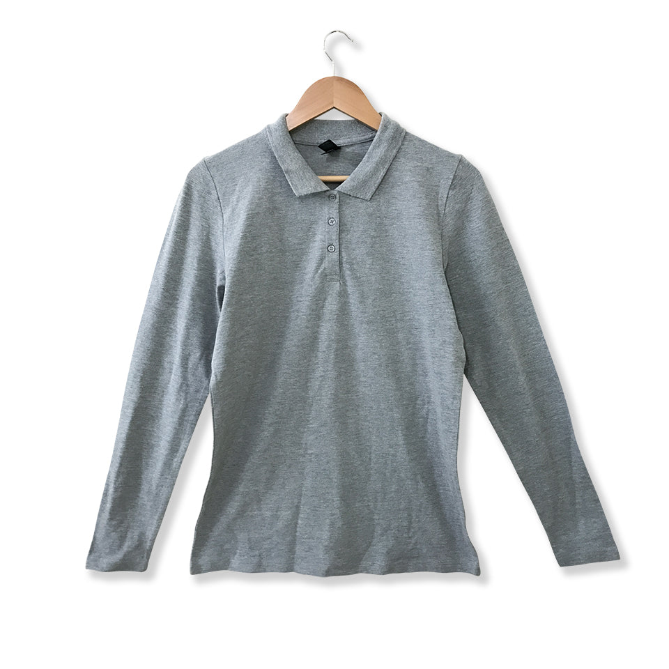 Womens cotton full sleeve polo t-shirt