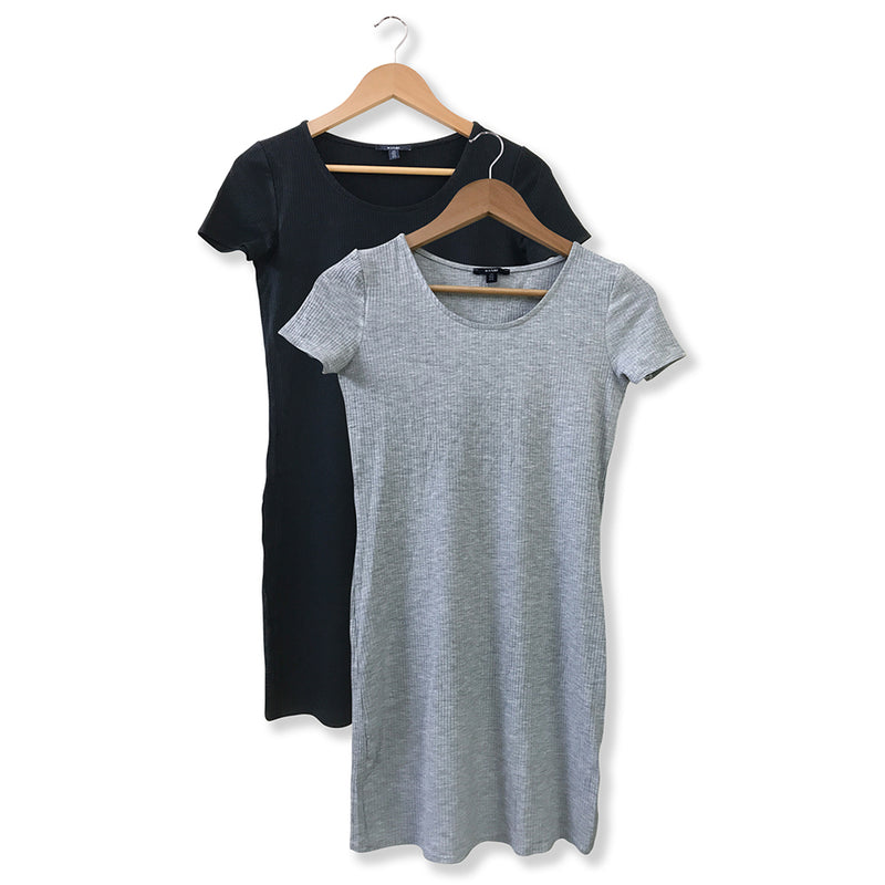 Women's Ribbed Crewneck Short Sleeve Casual top Long T-shirt