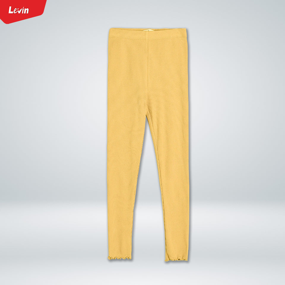 Toddler Girl Cotton Ribbed Lettuce Cuff Full-Length Leggings