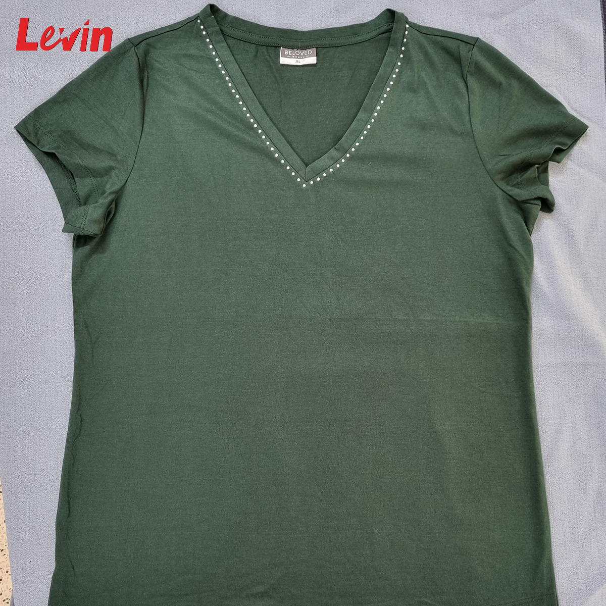 Women's Short Sleeve Multicolor V-Neck Cotton T-Shirt