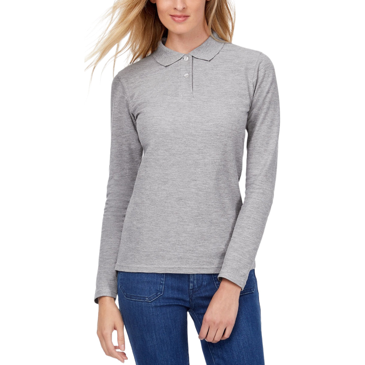 Womens cotton full sleeve polo t-shirt