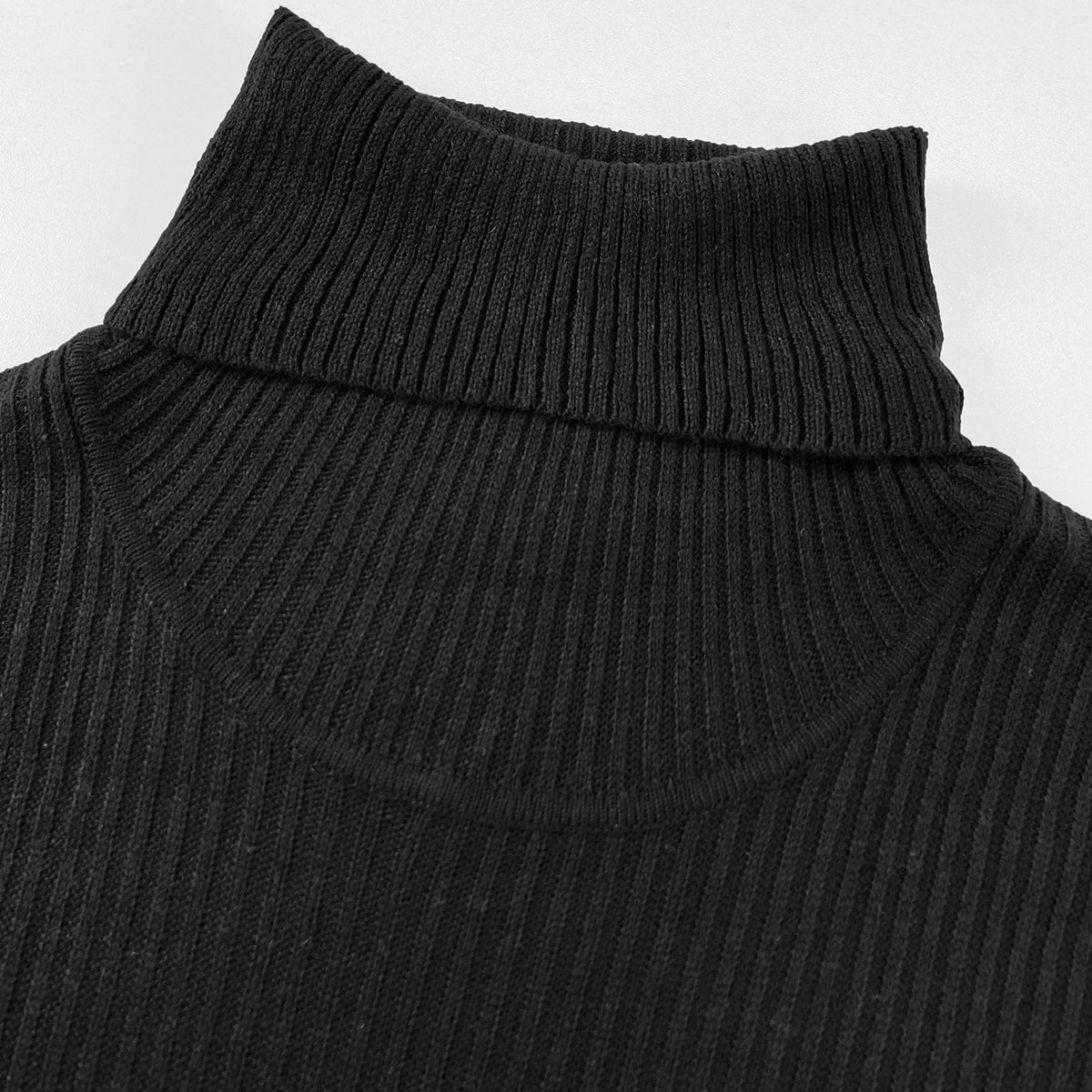 Womens Ribbed Knit Turtleneck Soft Stretch Sweater