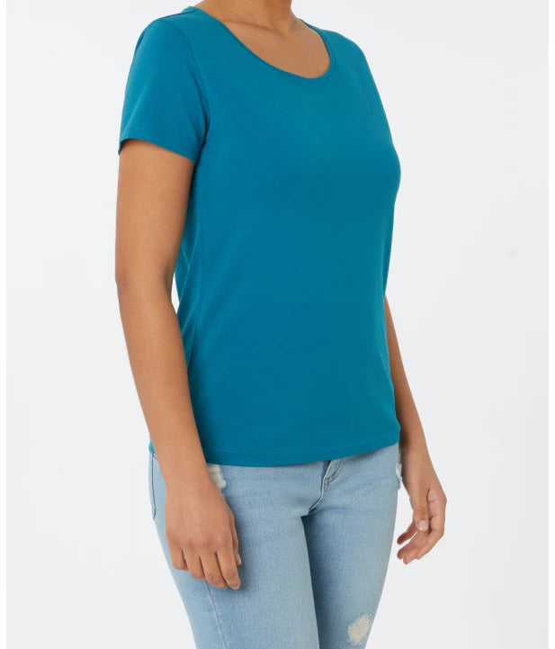 Womens Half Sleeve Round Neck Stretch T-shirt