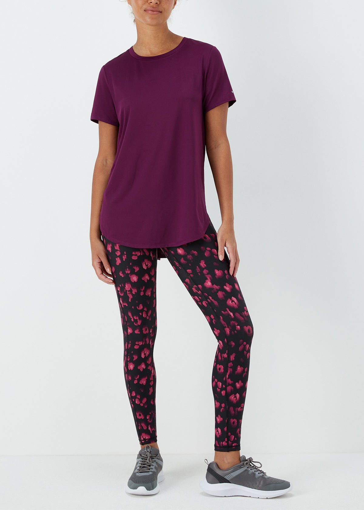 Womens Round Neck Breathable Stretch Activewear T-Shirt