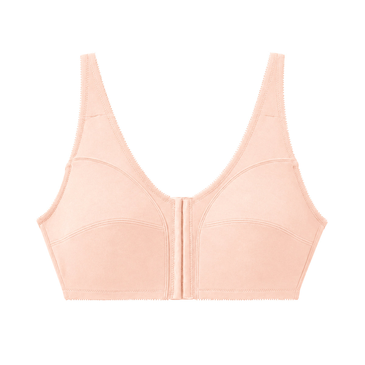 Womens Plus Size Solid Wireless Front Close Adjustable Straps Bra