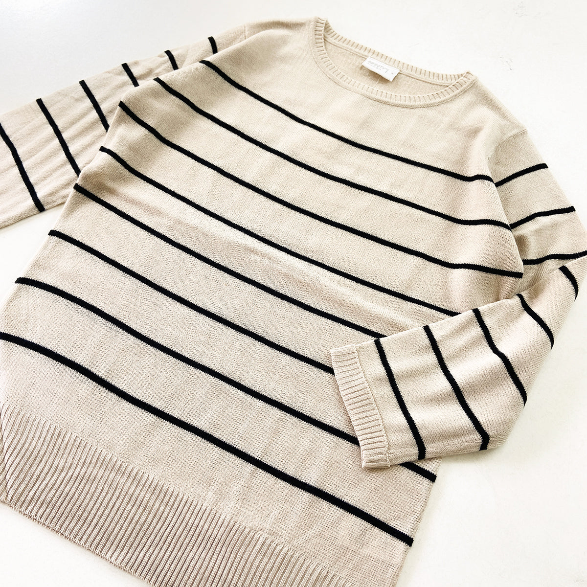 Ladies Premium Striped Knit Winter Pullover Sweater