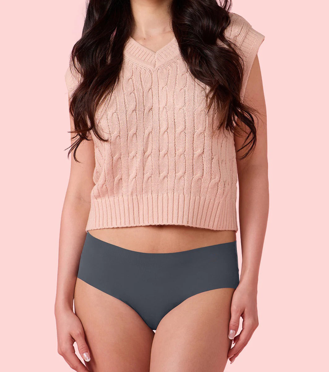 Womens Seamless Mid Rise Invisible Soft Stretch Hipster Panty
