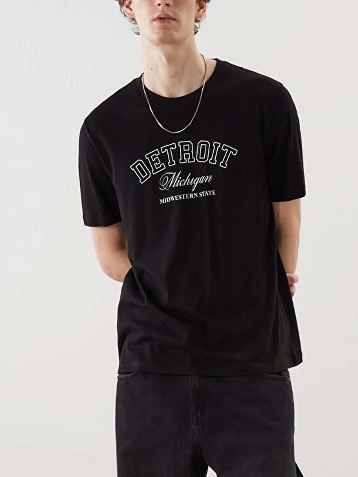 Mens Printed Crew Neck Cotton Jersey Casual T-Shirt