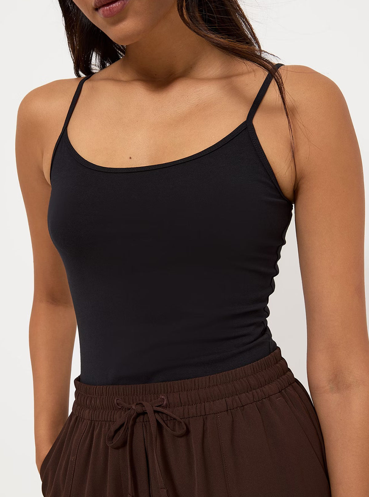 Women's Cotton Scoop Neck Adjustable Spaghetti Strap Cami Tank Tops