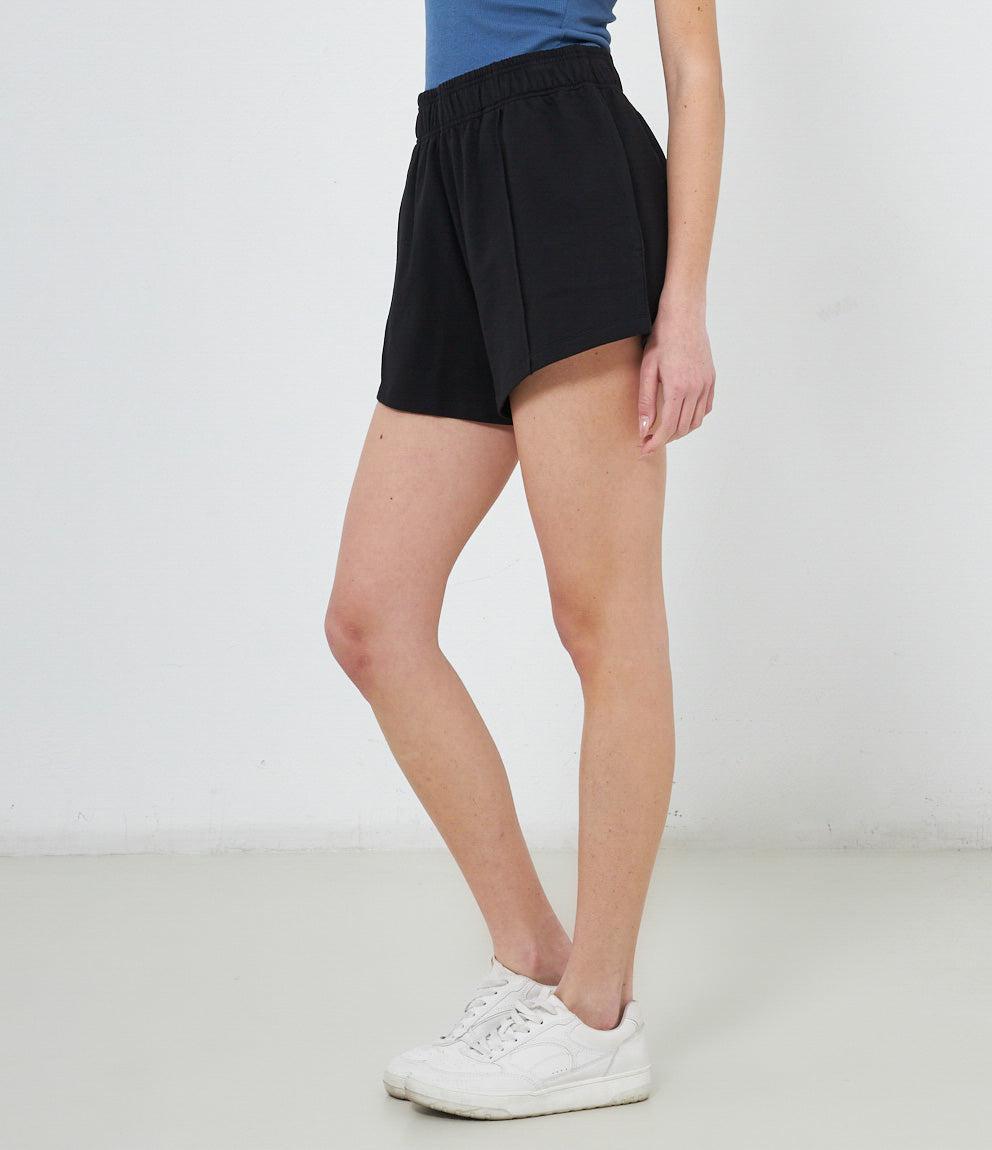 Womens Casual High-Waisted Cotton Terry Shorts