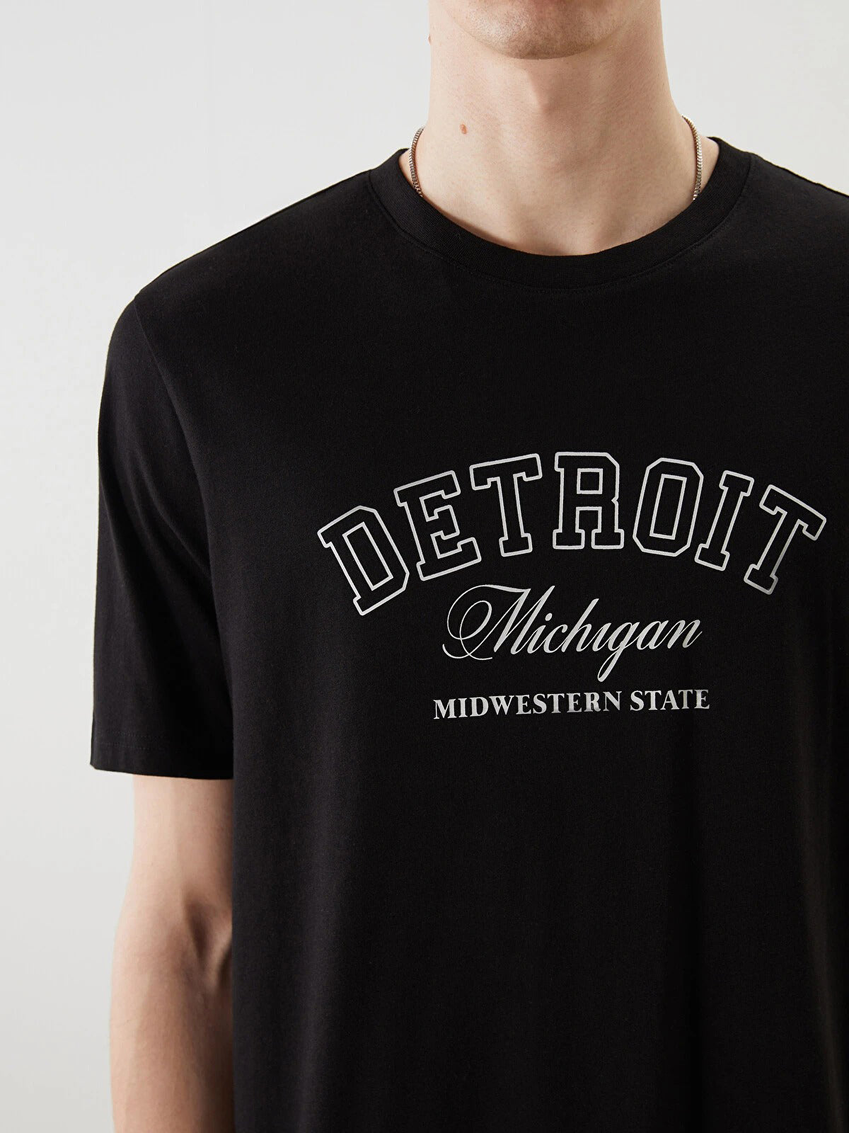 Mens Printed Crew Neck Cotton Jersey Casual T-Shirt