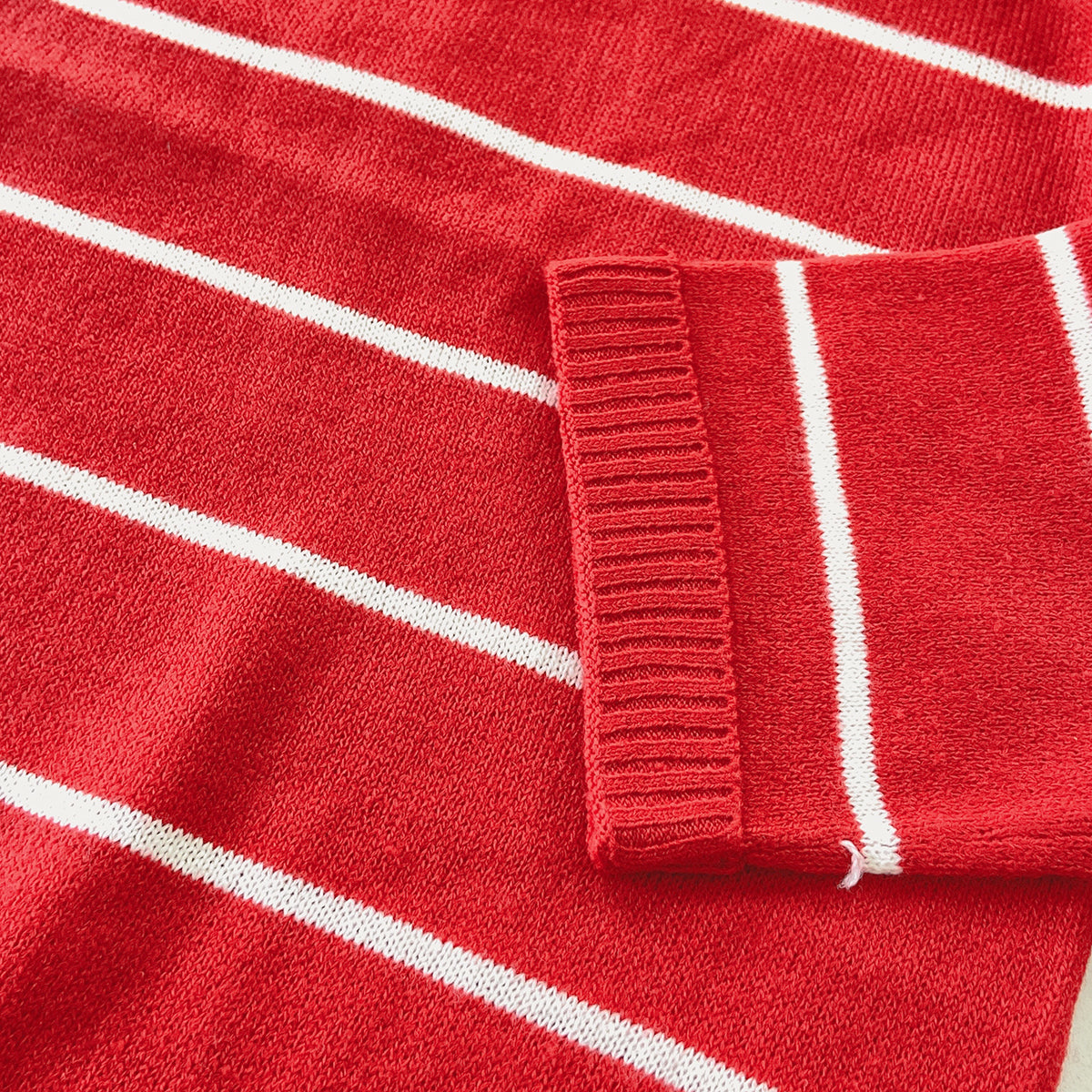 Ladies Premium Striped Knit Winter Pullover Sweater