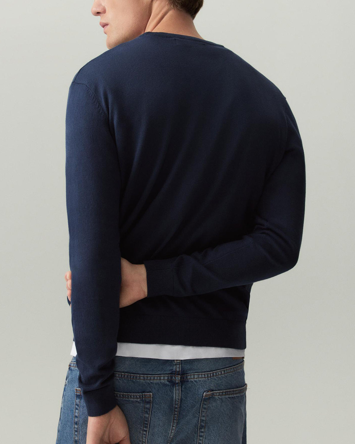 Mens Basic Knit Crew Neck Long Sleeve Pullover Sweater