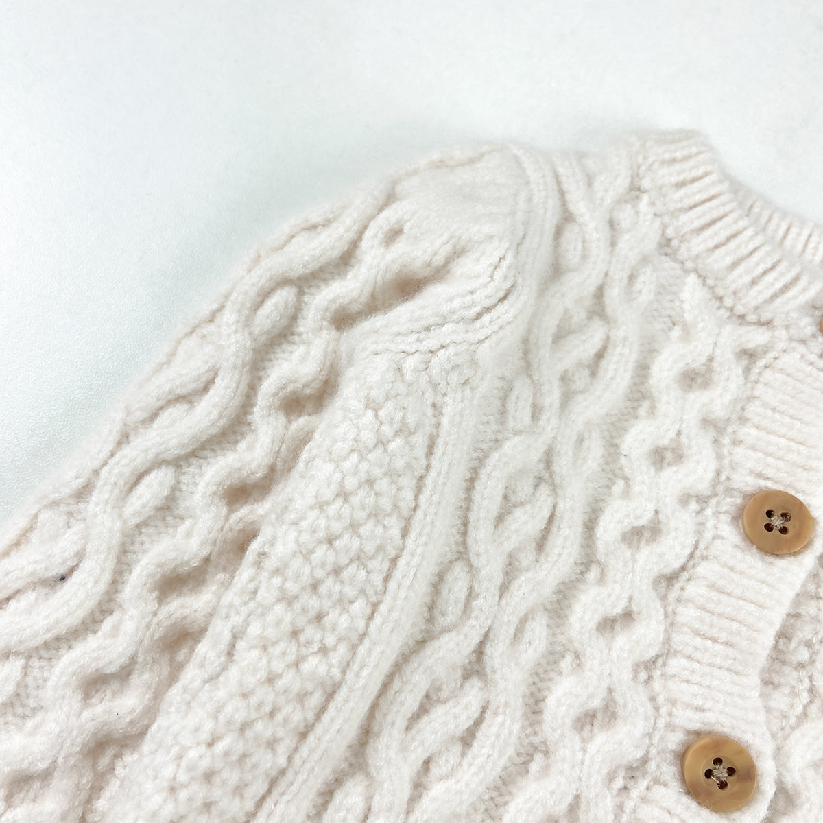 Kids Cable Knit Soft Cotton Cardigan Sweater