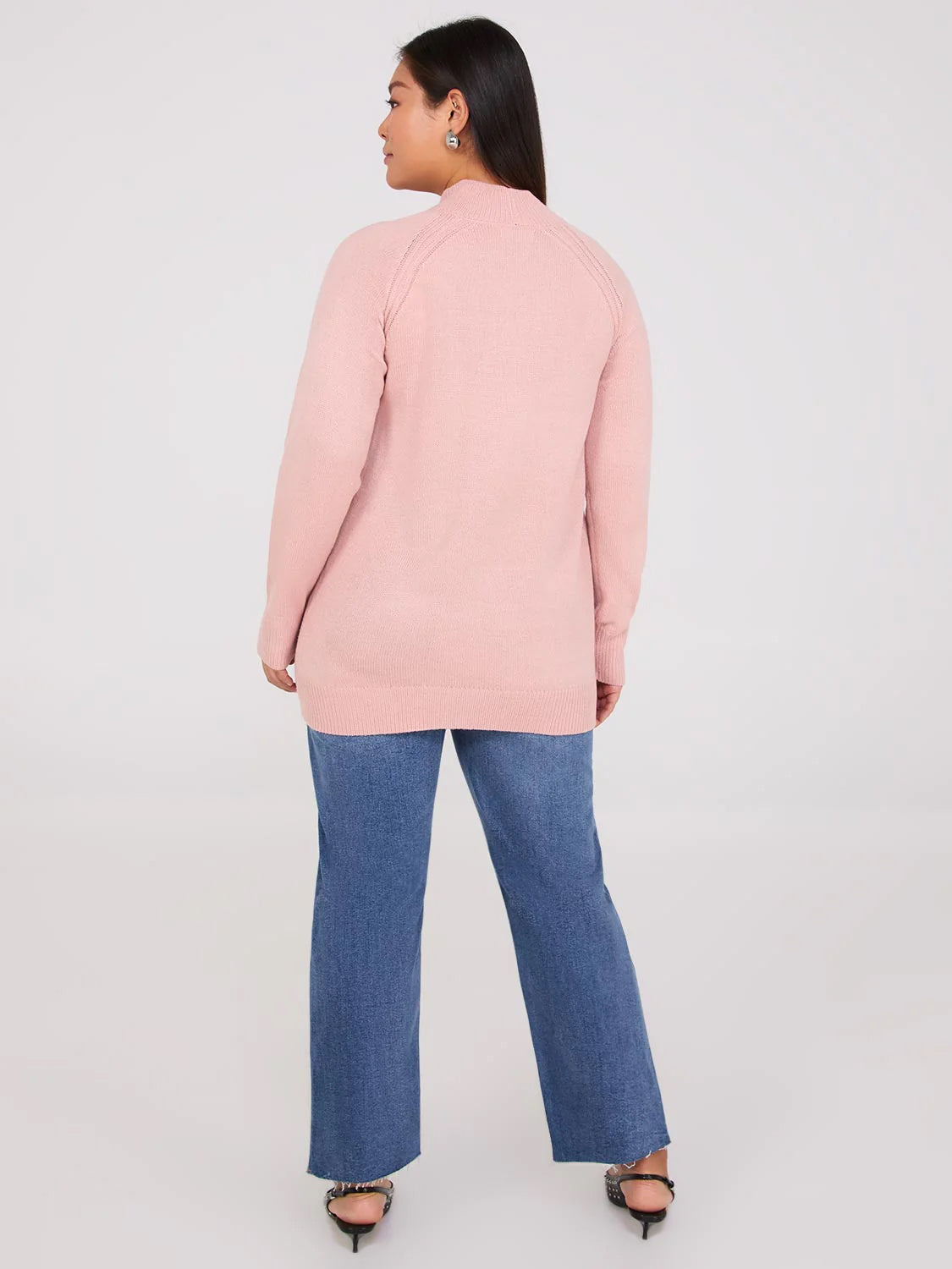 Womens Long Sleeve Mock Neck Sweater