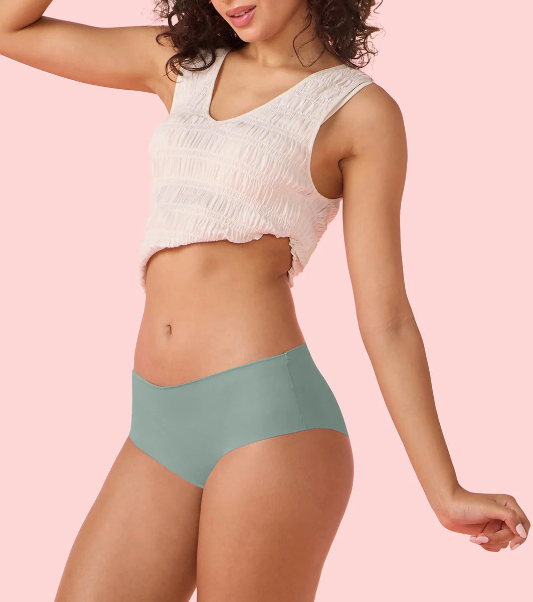 Womens Seamless Mid Rise Invisible Soft Stretch Hipster Panty